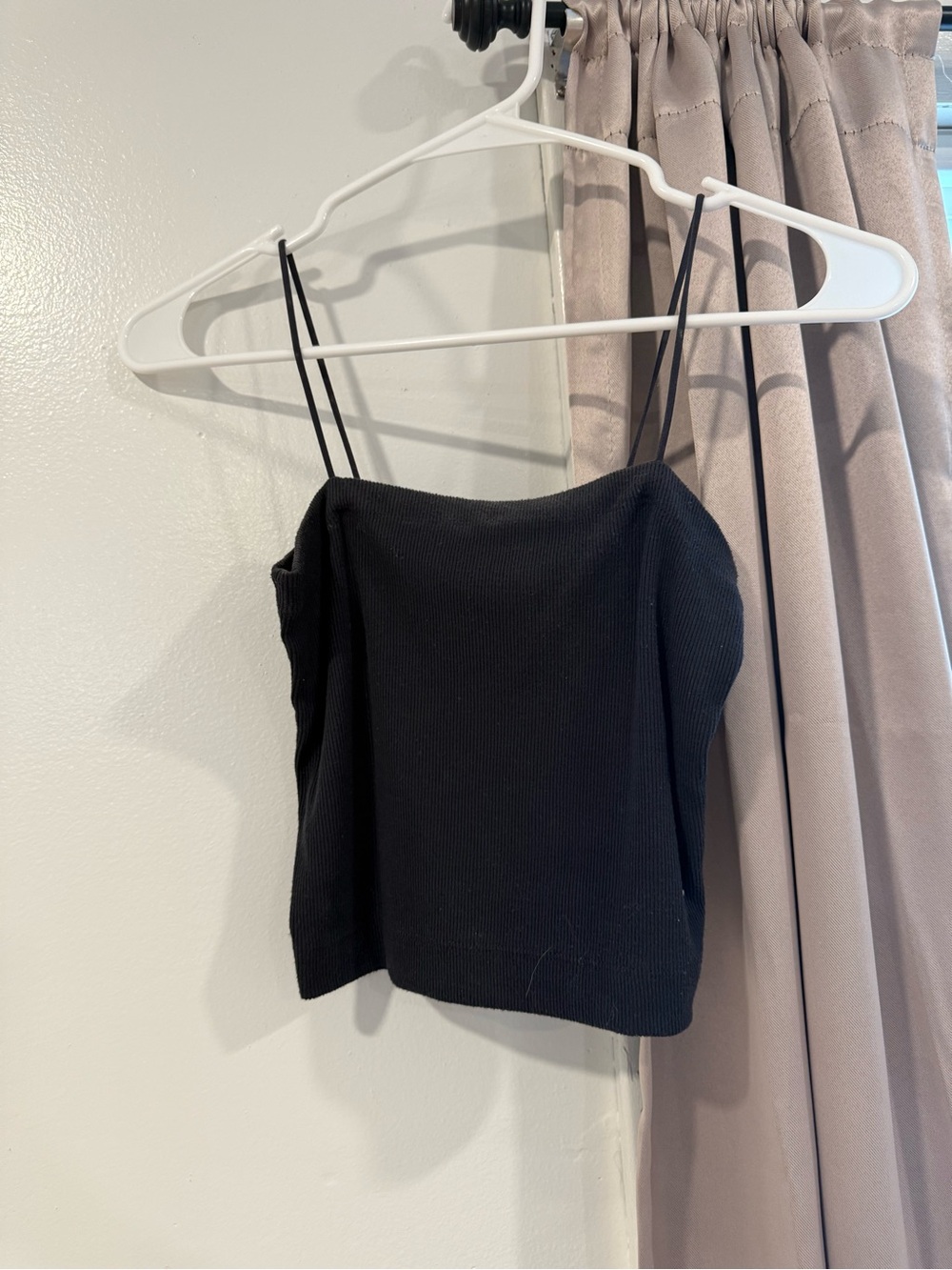 American Eagle Outfitters Black Ribbed Spaghetti Strap Camisole